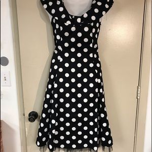NWOT black and white Polka dot dress by H&R size 14